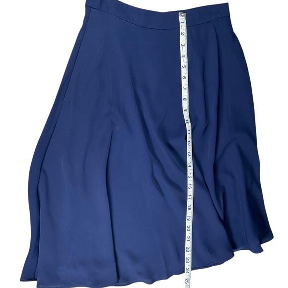 Gal Meets Glam Collection Navy Midi Skirt Women Size 4 Double Lined with Pockets - Picture 7 of 12